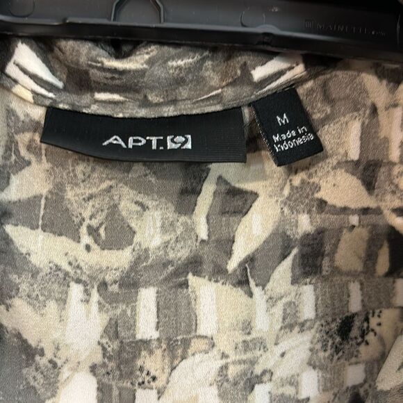 Apt. 9 | Women’s Gray & Beige Printed Chiffon Sleeveless Button Down Blouse M - Picture 4 of 7